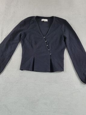 Madewell Texture & Thread Asymmetrical Button V-Neck Topmade